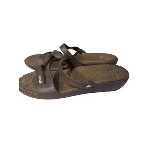 Crocs Brown Womens Wedge Sandals Size W12‎